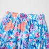 Women's Sky Blue Floral Printed High Waist Split Wrap Maxi Skirt - Image 8