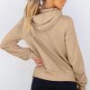 Women's Parchment Zipped Pocket Cozy Drawstring Hoodie - Stylish and Comfortable - Image 3