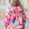 Women's Multicolour Abstract Printed Lantern Sleeve Blouse - Image 3