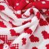 Women's Fiery Red Merry Christmas Reindeer Heart Pattern High Neck Sweater - Image 9