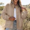 Women's Light French Beige Floral Quilted Jacket with Long Sleeves - Image 2