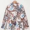 Women's White Floral Print Balloon Sleeve Button Up Casual Shirt - Image 4