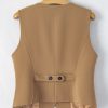 Women's Chestnut Solid Color V Neck Suit Vest - Image 7