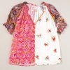 Women's Multicolour Boho Floral Patchwork Buttoned Short Sleeve Blouse - Image 2