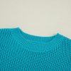 Women's Turquoise Ruffled Eyelet Bubble Sleeve Knit Sweater - Image 19