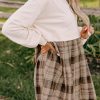 Chic Beige Plaid Patchwork High Waist Sweatshirt Mini Dress for Women - Image 3