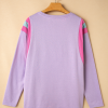 Women's Phalaenopsis Mineral Wash Colorblock Long Sleeve Oversize Top - Image 6