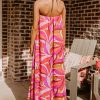 Women's Rose Floral High Low Bandeau Midi Dress - Perfect for Summer Vacations - Image 2