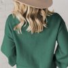 Women's Blackish Green Pearl Beaded Merry Christmas Casual Sweater - Image 2