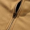 Women's Brown Fleece Lined Half Zipper Hoodie with Kangaroo Pockets - Image 14