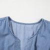 Women’s Ashleigh Blue Ruffled V Neck Smocked High Waist Denim Mini Dress - Image 13