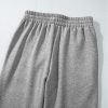 Women's Light Grey Solid Color Fleece Lined Drawstring Waist Casual Pants - Image 8