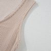 Women's Parchment Corded Knit Sleeveless Romper with Side Pockets - Image 15