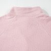 Women's Fuchsia Plush Sweatshirt with Stand Neck, Half Button, and Zipped Pockets - Image 14