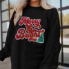 Women's Black Merry & Bright Christmas Tree Pattern Baggy Sweatshirt - Image 7