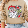 Women's Khaki HOHOHO Santa Claus Drop Shoulder Christmas Sweatshirt - Image 2