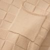 Plus Size Women's Light French Beige Textured Knit Solid Checkered Sweater - Image 13