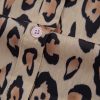 Women's Light French Beige Oversized Leopard Print Balloon Sleeve Casual Shirt - Image 13