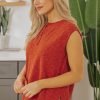 Women's Orange Solid Color Split V Neck Short Sleeve Sweater - Casual Chic - Image 5