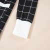 Women's Black Plaid Colorblock Edge Open Cardigan with Pockets - Image 10