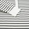 Women's Black and White Stripes Printed Half Button Long Sleeve Top and Shorts Set - Image 13