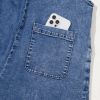 Women's Light Blue Mineral Wash Wide Leg Denim Overalls with Adjustable Buttoned Straps - Image 8