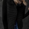 Women's Sleek Black Plush Quilted Zip Puffer Vest - Image 5