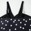 Women's Black Polka Dot Print V Neck Tankini Set - Stylish Two-Piece Swimwear - Image 23