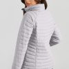 Women's Silvery Quilted Puffer Jacket - Insulated and Warm - Image 2