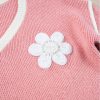 Women's Pink Floral V Neck Dropped Shoulder Sweater - Image 8