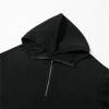 Women's Oversized Black Solid Half Zipper Hoodie with Kangaroo Pocket - Image 8