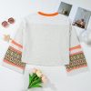 Women's Apricot Western Aztec Patch Mineral Wash Loose Fit Top - Image 7