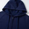 Women's Navy Blue Fleece Lined Zip-Up Hoodie for Ultimate Comfort - Image 14