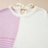 Women's Bonbon Neutral Colorblock Tie Back Sweater - Casual Fall Fashion - Image 8