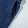 Women's Navy Blue Ribbed Knit Cropped Hoodie and Joggers Set - Image 21