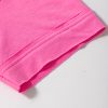 Women's Sachet Pink Contrast Flower Drop Shoulder Loose T-Shirt - Image 15