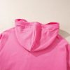 Women's Oversized Hoodie with Kangaroo Pocket - Bonbon Color - Image 13