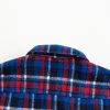 Women's Navy Blue Plaid Flap Pocket Button Up Shacket - Image 9