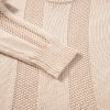 Women's Pale Khaki Solid Color Cable Knit Ribbed Loose Sweater - Cozy and Stylish - Image 11