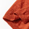 Women's Orange Solid Color Split V Neck Short Sleeve Sweater - Casual Chic - Image 20