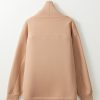 Women's Light French Beige Drawstring Turtleneck Dolman Sleeve Sweatshirt - Image 12