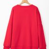 Plus Size Fiery Red Santa Baby Tinsel Crew Neck Sweatshirt for Women - Image 5