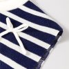 Women's Blue Stripe Knitted Sweater Vest with Bow Decor - Image 7