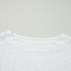 Women's Elegant White Eyelet Pattern Boat Neck Casual Tee - Image 10