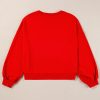 Women's Fiery Red TOUCH DOWN Football Graphic Pullover Sweatshirt - Casual Style - Image 6