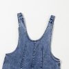 Women's Dusk Blue Sleeveless U Neck Denim Romper with Pocket - Image 13