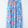 Women's Sky Blue Floral Printed High Waist Split Wrap Maxi Skirt - Image 3