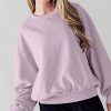 Women's Orchid Petal Exposed Seam Batwing Sleeve Drop Shoulder Sweatshirt - Image 3