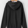 Women's Black Fleece Lined Kangaroo Pocket Hoodie - Image 10