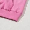 Women's Bonbon Solid Color Fleece Lined Drawstring Hoodie with Kangaroo Pocket - Image 13